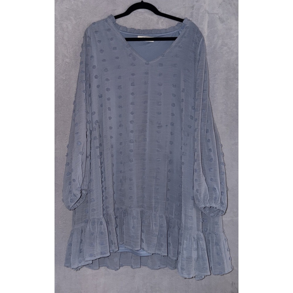 Women's A Beautiful Soul light blue Size B 18-20 Short Dress Lined Boho